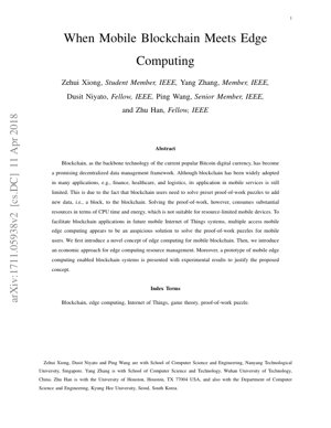 Couverture du document PDF - Blockchain Mobile et Informatique en Périmétrie : Gestion des Ressources et Applications